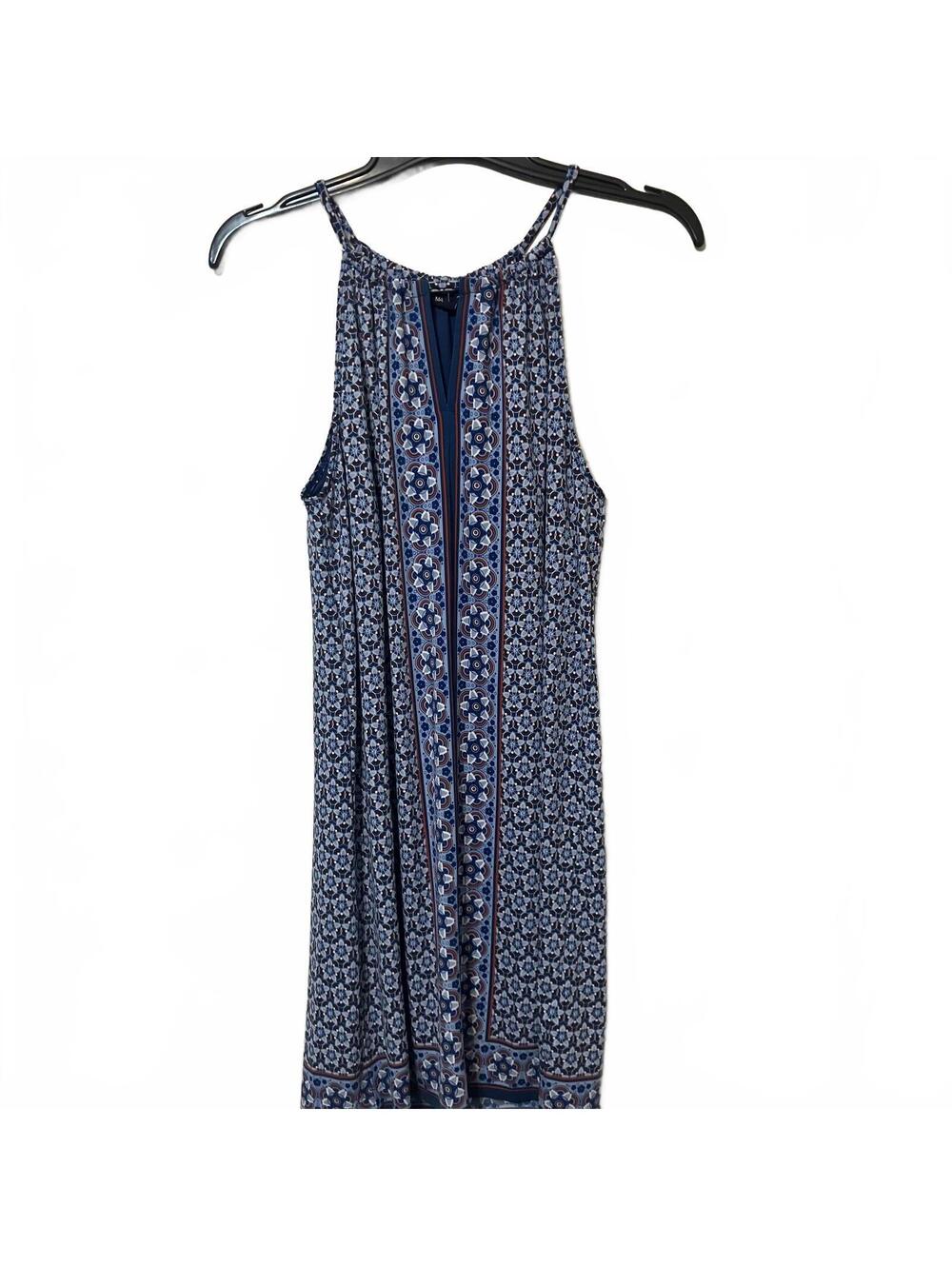 Max Studio Blue Flowy Boho Chic Coastal Granddaughter Maxi Dress Medium-New $98